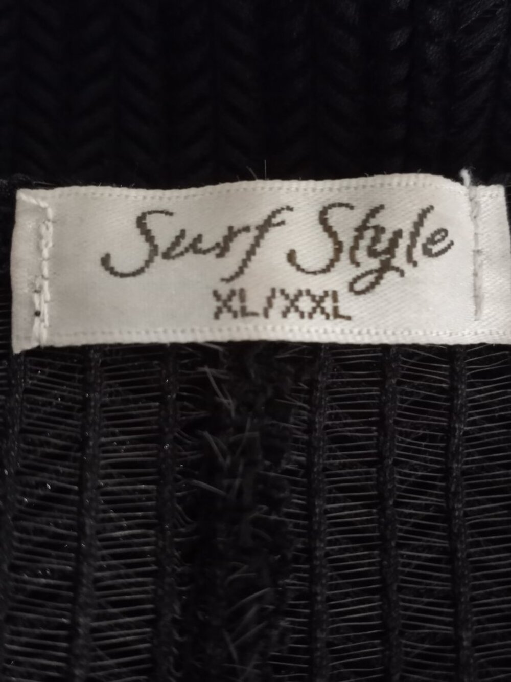 Surf Style Black Lagenlook Swim Coverup Sleeveless Open Weave Pockets - Picture 7 of 8